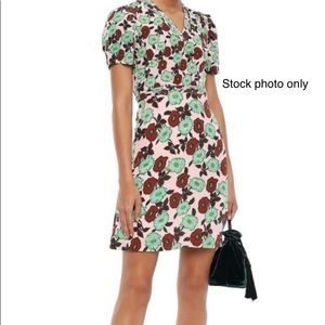 NWOT Sandro Antropique Silk Pink Floral Mini Dress